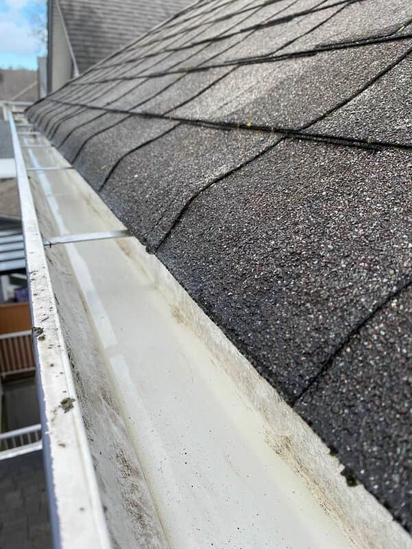 Clean, clear gutter after professional cleaning