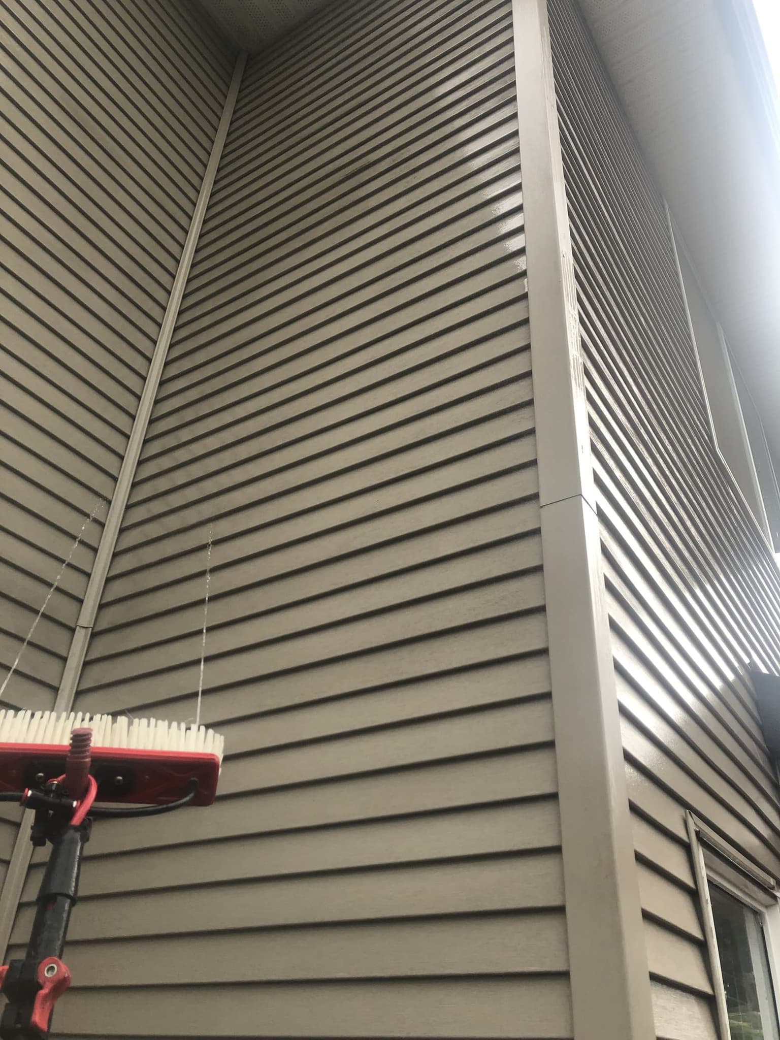 Clean, restored siding after professional wash